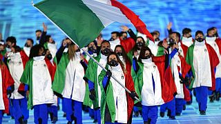 Italiens Team bei der Eröffnungszeremonie der Winter-Olympiade in Peking