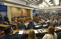 Montenegro lawmakers take part in the parliament session in Podgorica, Montenegro