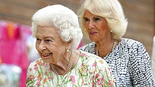La reine Elizabeth II et Camilla lors du sommet du G7 en Cornouailles, (Angleterre), le vendredi 11 juin 2021. 