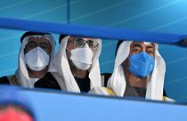 الشيخ محمد بن زايد آل نهيان ولي عهد الإمارات العربية المتحدة خلال حفل افتتاح الأولمبياد الشتوي 2022.