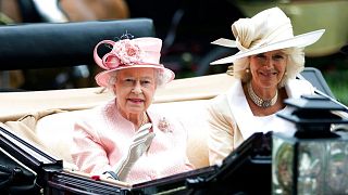 Britain's Queen Elizabeth II with Camilla, Duchess of Cornwall