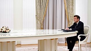 Emmanuel Macron bei Wladimir Putin in Moskau in Russland