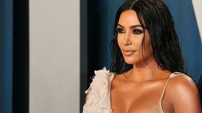 File- US media personality Kim Kardashian attends the 2020 Vanity Fair Oscar Party