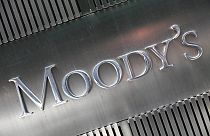 Α sign for Moody's Corp. in New York