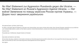 Rusya'nın Ukrayna'ya karşı tehididi konusunda "Savaşa hayır" mektubu