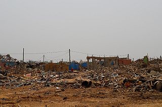 Houses and buildings were destroyed in the explosion in Apiate,