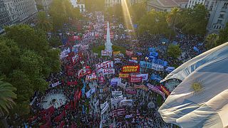 Manifestación en Buenos Aires contra el acuerdo con el FMI.
