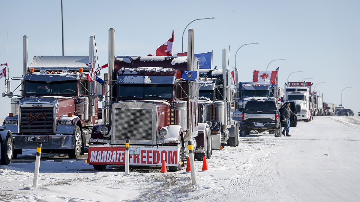 Акция протеста канадских дальнобойщиков. 