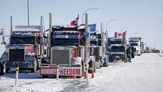 Акция протеста канадских дальнобойщиков.