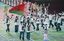 Из-за отстранения от соревнований Дарья Долидович не смогла попасть на Олимпиаду в Пекине. Ее отец участвовал в семи Играх. Делегация Беларуси на открытии Игр.