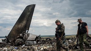 A Luhanszknál lelőtt ukrán csapatszállító maradványai, amit állítólag a Wagner zsoldosai lőttek le 2014 júniusában