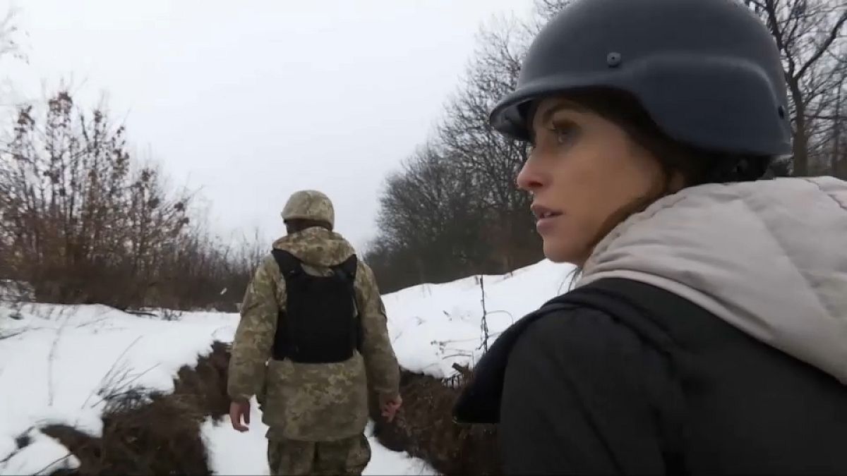 Anelise Borges na linha da frente das tropas ucranianas em Donbass