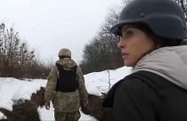 Anelise Borges na linha da frente das tropas ucranianas em Donbass