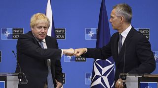 Борис Джонсон и Йенс Столтенберг в штаб-квартире НАТО в Брюсселе