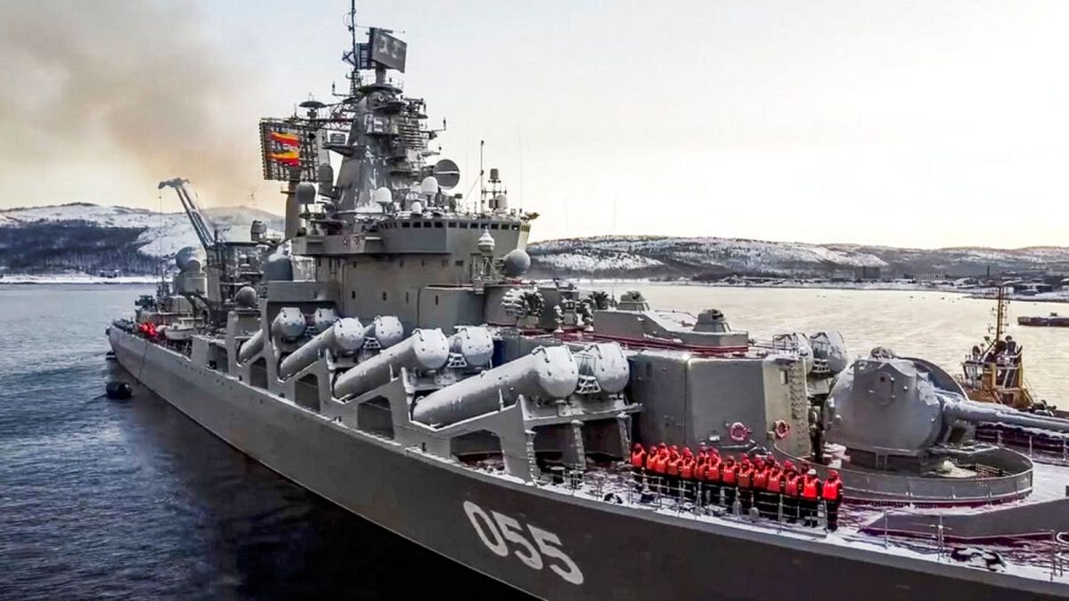 Russian navy's missile cruiser Marshal Ustinov
