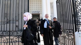Tunisian magistrates and lawyers protest in Tunis