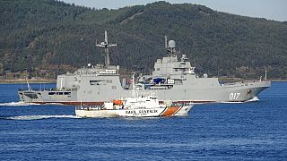 orosz hadihajó a Boszporusznál