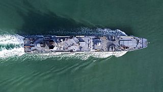 KÉPÜNK CSUPÁN ILLUSZTRÁCIÓ!  - A Kalinyingrád nevű hajó, az orosz flotta tagja felülnézetből