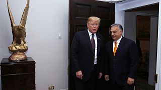 2019-es felvétel: Donald Trump fogadja Orbán Viktort a washingtoni Fehér Házban