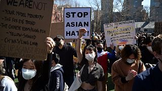 عکس آرشیوی از تظاهرات بر ضد نفرت پراکنی علیه آسیایی‌تبارها در نبویورک