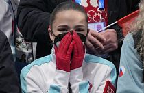 Камила Валиева после выступления на Олимпиаде в Пекине