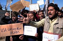 تظاهرات مردم افغانستان در اعتراض به اختصاص پول‌های بلوکه شده کشورشان به قربانیان حوادث یازده سپتامبر