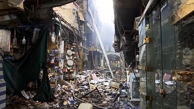 تصاویری از خسارات آتش‌سوزی در بازار بزرگ تهران