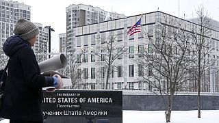 l'ambassade américaine, à Kiev, le 24 janvier 2022, Ukraine