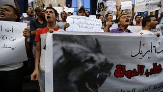 متظاهرون يهتفون خلال احتجاج في القاهرة - مصر. الأربعاء 28 أغسطس 2013