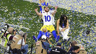 Los Angeles Rams Wide Receiver Cooper Kupp feier Super Bowl Sieg