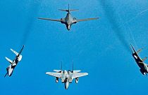 جنگنده‌های آمریکا و عربستان در خاور میانه (عکس تزئینی است)