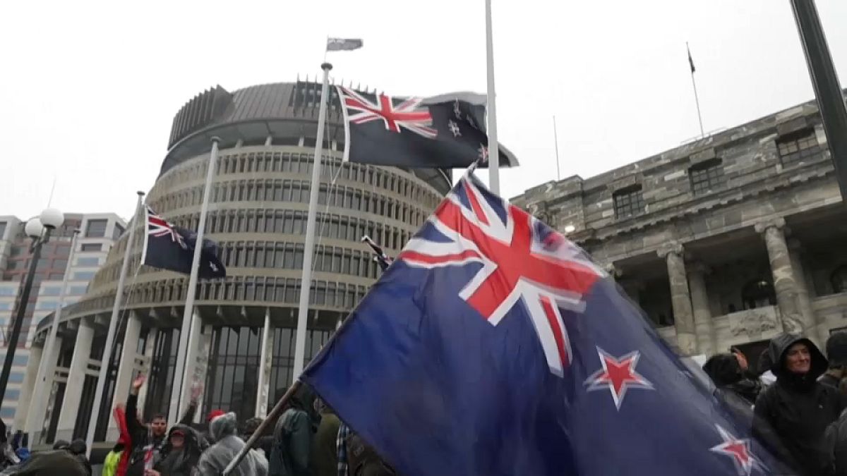 Manifestaciones antivacunas en Nueva Zelanda