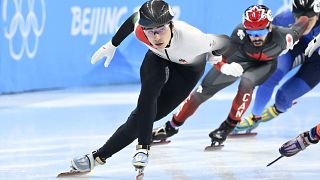 Liu Shaoang útban az olimpiai aranyérem felé 2022. február 13-án, Pekingben