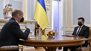 Kiev: Volodymyr Zelensky e il cancelliere tedesco Olaf Scholz 
