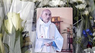 Une photographie du Père Hamel, prêtre à Saint-Etienne-du-Rouvray, assassiné par deux djihadistes le 26 juillet 2016