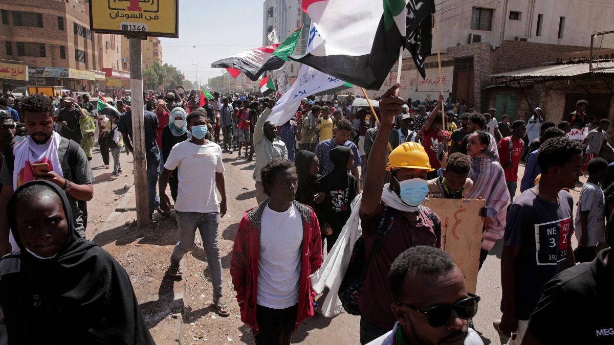 جانب من احتجاجات السودان، الاثنين 14 فبراير 2022