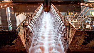 The inside of the Dawdon mine water treatment plant in Seaham, Durham.