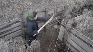 Lövészárok Kelet-Ukrajnában