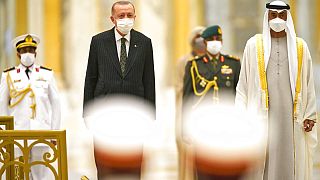 الرئيس التركي رجب طيب إردوغان وولي عهد أبوظبي الشيخ محمد بن زايد آل نهيان