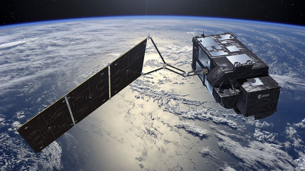 A Sentinel-3 satellite orbits Earth.