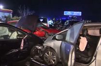 EBU/ Algunos de los vehículos implicados en el accidente