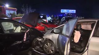 EBU/ Algunos de los vehículos implicados en el accidente