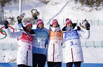 L'équipe norvégienne remporte le relais hommes en biathlon (15 février 2022)