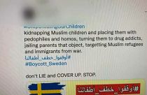 صورة لتغريدة على تويتر بشأن حملة اختطاف الأطفال في السويد