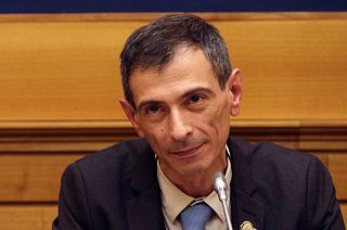 FILE - Survivor of sex abuse Francesco Zanardi meets the media during a press conference in Rome, on Feb. 21, 2019.