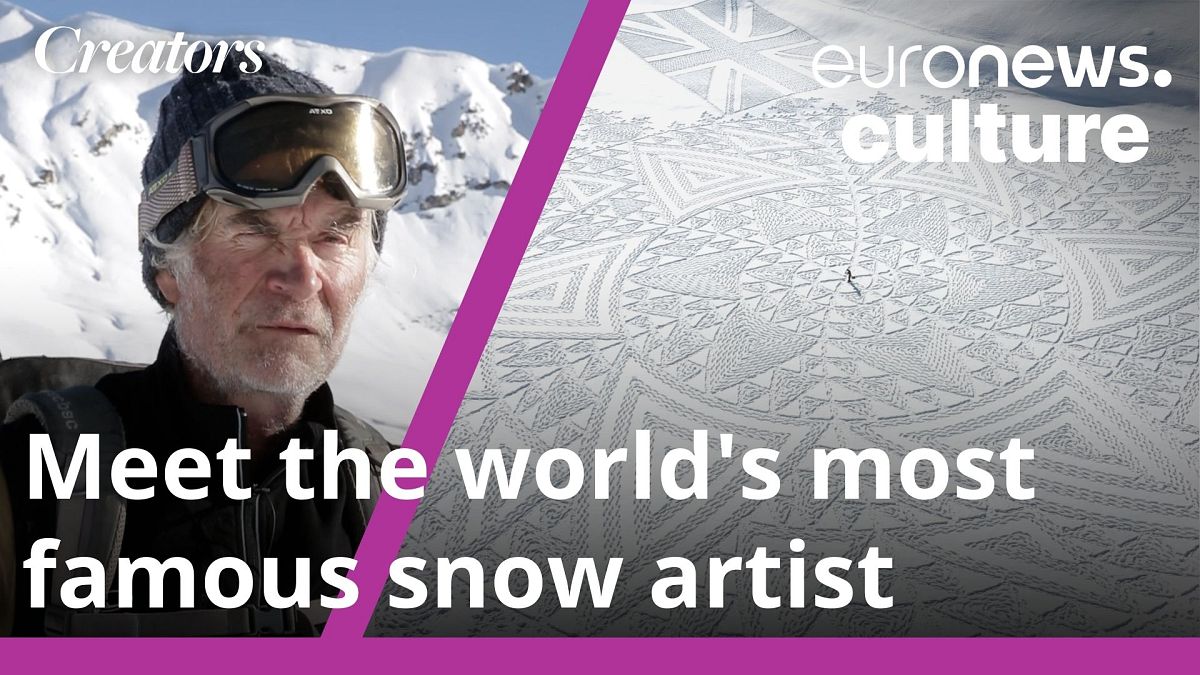 Художникът Саймън Бек е известен със своите невероятни снежни рисунки