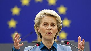 Η Ούρσουλα Φον Ντερ Λάιεν στο βήμα του Ευρωπαϊκού Κοινοβουλίου
