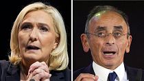 National Rally candidate Marine Le Pen (left); Reconquer candidate Eric Zemmour (right).
