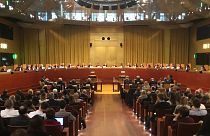 قضاة يترأسون جلسة  في محكمة العدل الأوروبية في لوكسمبورغ في 27 نوفمبر، 2018.