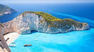 Zakynthos, Greek island, Navagio bay.